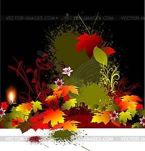 Grunge autumn background, - vector image