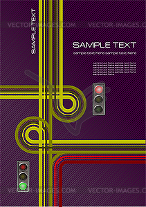 Cover for brochure or template office folder with traffic lights - vector clipart