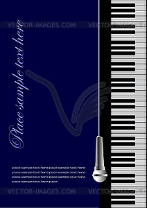 Фортепиано с микрофоном - иллюстрация в векторе