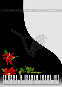 Piano with flower - vector clip art