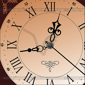 Antique looking clock - vector clipart