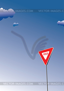 Yield sign. Traffic road sign symbol - stock vector clipart