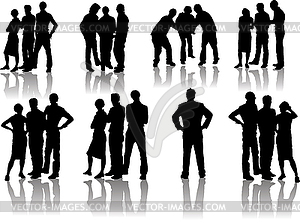 People silhouettes. Trio - vector clipart / vector image