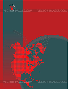 Poster with North America - vector image