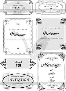 Set of ornate frames and ornaments - vector clipart