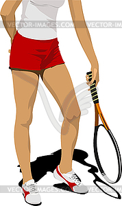 Woman tennis player - vector image