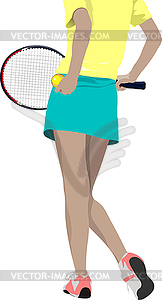 Woman tennis player - vector clipart