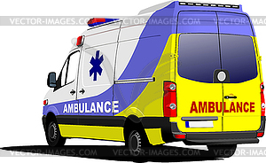 Modern ambulance van over white. - vector clipart