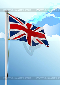 Stylish waving United Kingdom flag - vector clipart