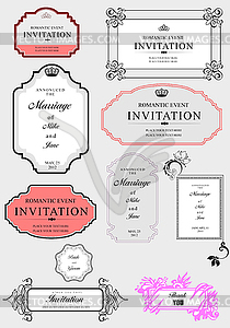 Set of ornate frames and ornaments - vector image