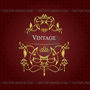 Invitation vintage wedding card - vector clipart