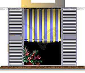 Old italian window - royalty-free vector clipart