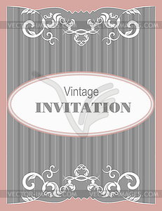 Invitation vintage card. Wedding or Valentine`s Day. - vector image