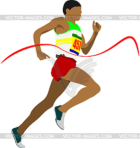 Track and field. Man running. illustartion - vector clipart