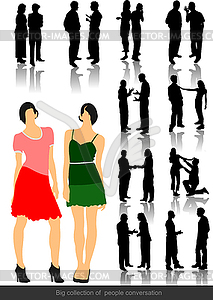 Office people silhouettes - vector image