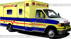 Modern ambulance van over white. - vector clipart