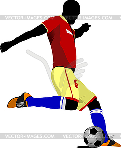 Football player. Colored - vector image