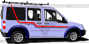 Light purple delivery minibus - vector image