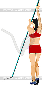 Athlete pole vaulting - vector EPS clipart