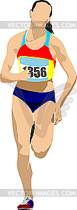 Женщина-бегун - векторное изображение EPS