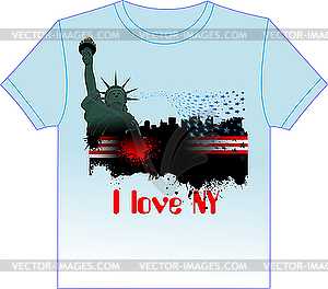 Trendy T-Shirt design with New York - vector image