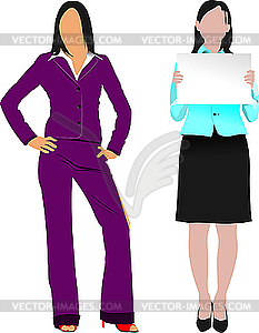 Две женщины - иллюстрация в векторном формате