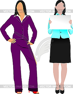 Two women - vector clip art