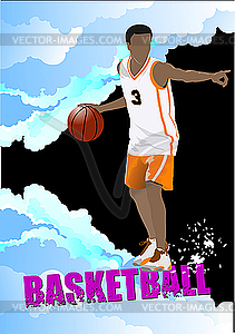 Basketball player poster - vector clipart