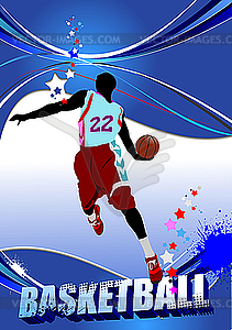 Постер с баскетболистом - изображение в векторном виде