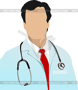 Medical doctor with stethoscope - vector image