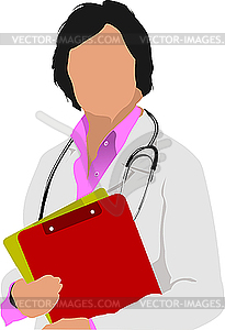 Medical doctor with stethoscope - vector image