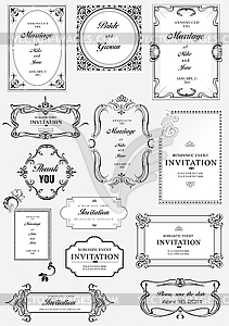Ornate frames and ornaments with sample text - vector clipart