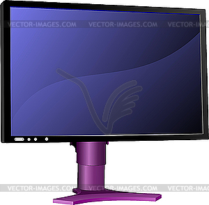 Flat computer monitor. Display - color vector clipart