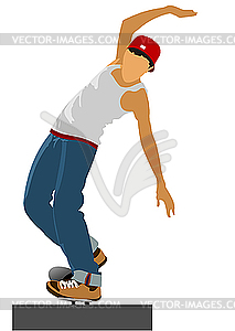 Подросток на скейтборде - клипарт в векторе / векторное изображение