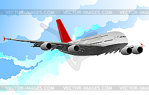Airplane in flight - stock vector clipart