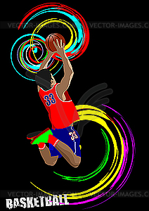 Poster of Basketball player - vector image