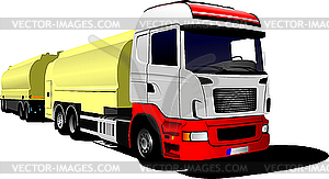 Truck with trailer - vector image