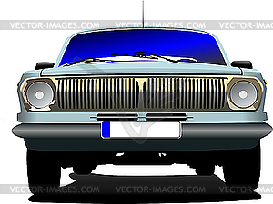 Old blue car - vector image