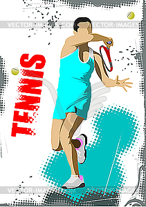 Постер с теннисистом - изображение в векторе