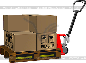 Industrial forklift with boxes - vector EPS clipart