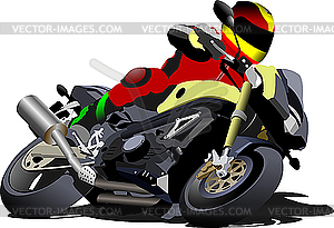 Biker on the road - vector clipart