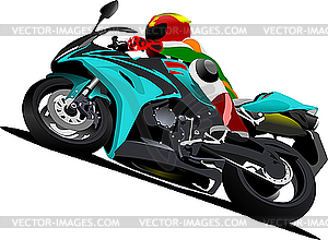 Biker on the road - vector image