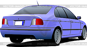 Blue sedan car - vector image