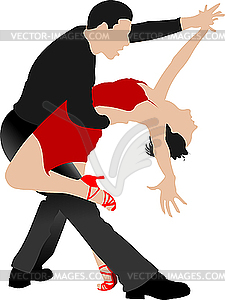 Couple dancing tango - vector clipart / vector image