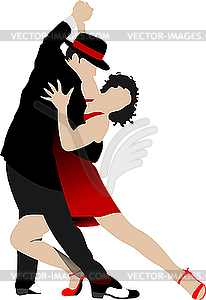 Couple dancing tango - vector clipart