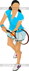 Woman tennis player - vector clip art