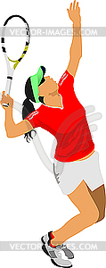 Woman tennis player - vector clipart / vector image