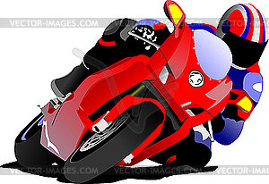 Biker on the road - vector image