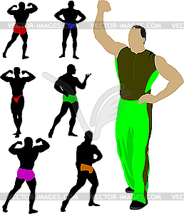 Bodybuilders collection - royalty-free vector image