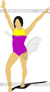 Woman doing gymnastic exercises - vector image